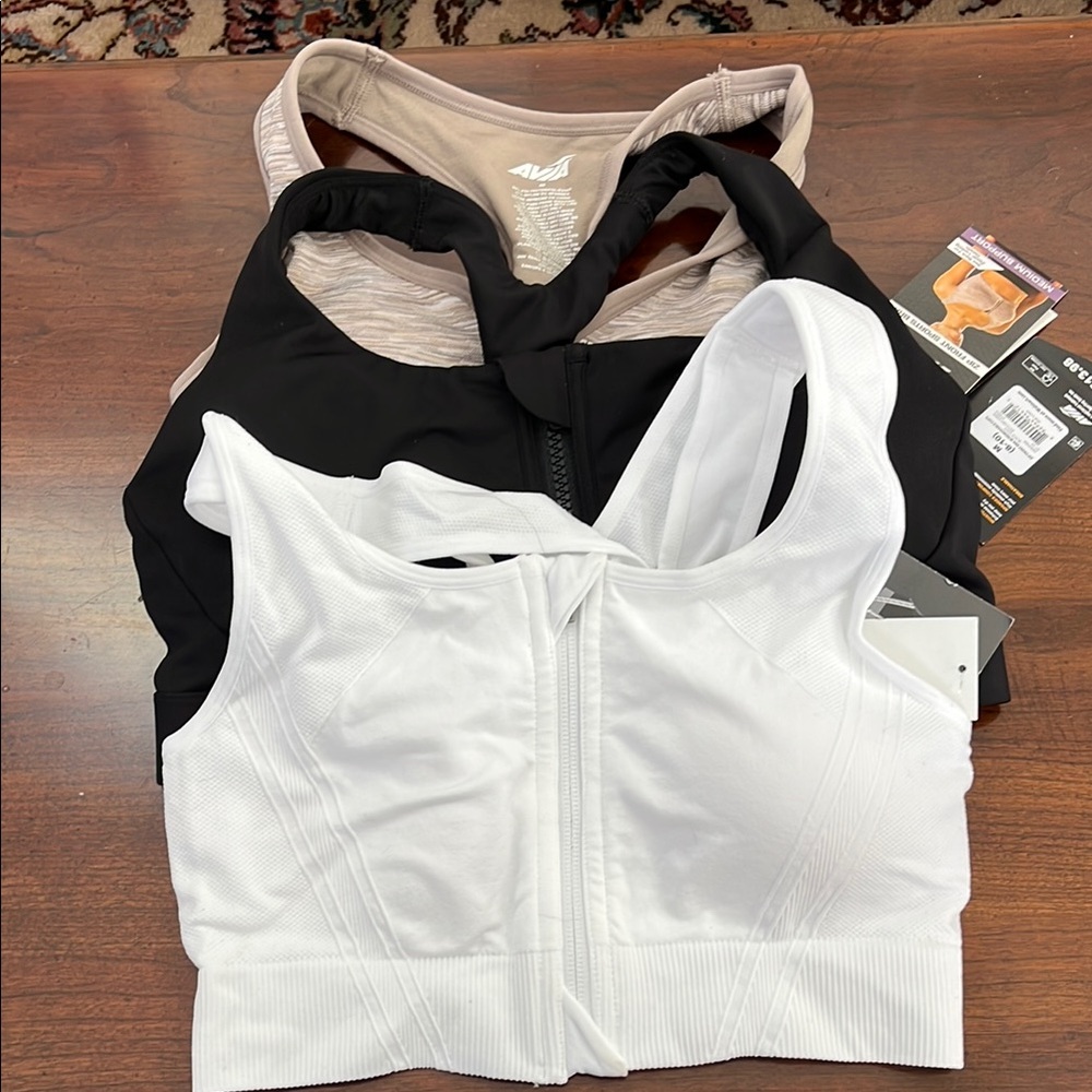 Avia Sports Bra Set - White, Black, Beige